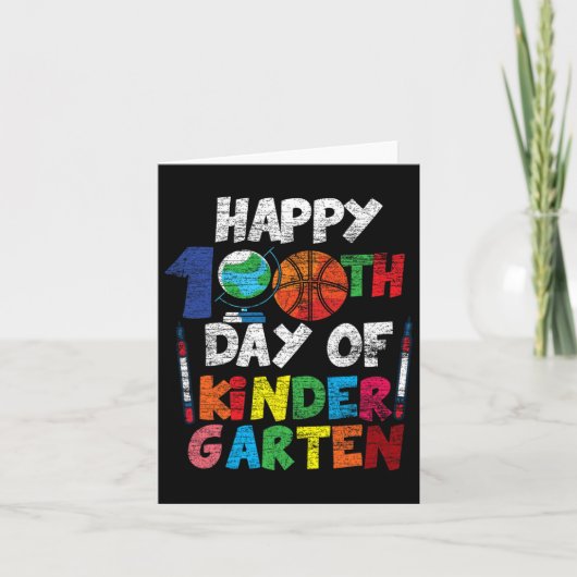 Happy 100th Day Of Kinder Gartenかわいい100日 カード (正面)