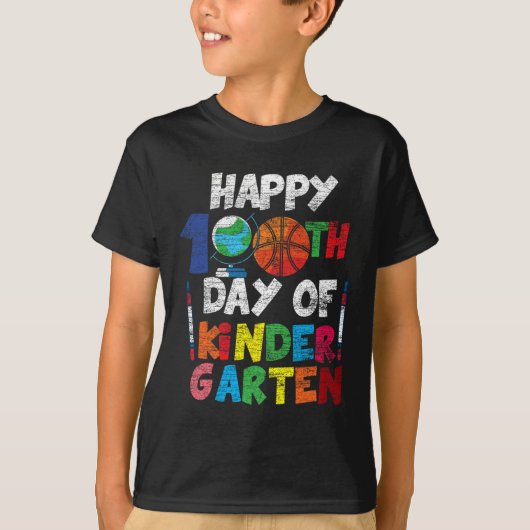 Happy 100th Day Of Kinder Gartenかわいい100日 Tシャツ (正面)