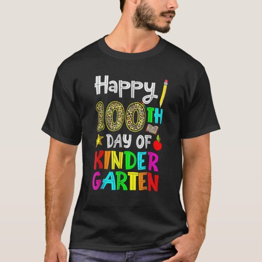 Happy 100th Day Of Kindergarten 100 Days Of School Tシャツ (正面)
