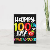 Happy 100th Day Of Kindergarten Funny Teachers Stu カード (正面)