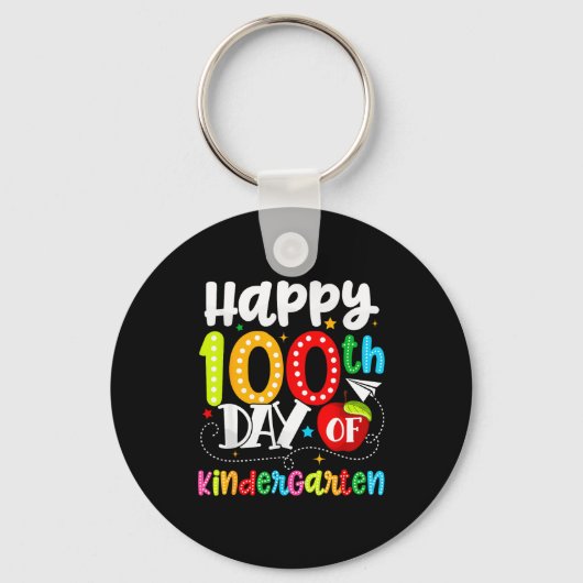 Happy 100th Day Of Kindergarten Funny Teachers Stu キーホルダー (正面)