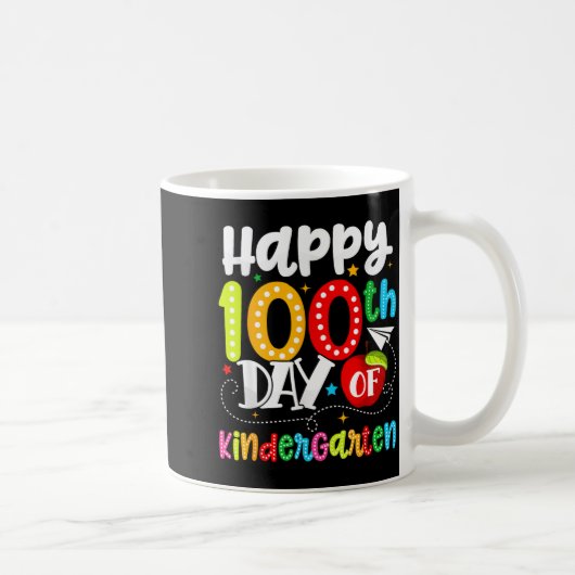 Happy 100th Day Of Kindergarten Funny Teachers Stu コーヒーマグカップ (右)