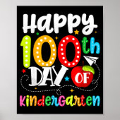 Happy 100th Day Of Kindergarten Funny Teachers Stu ポスター (正面)