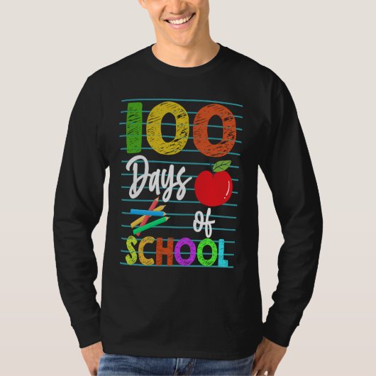 Happy 100th Day of Kindergarten School Teacher Stu Tシャツ (正面)