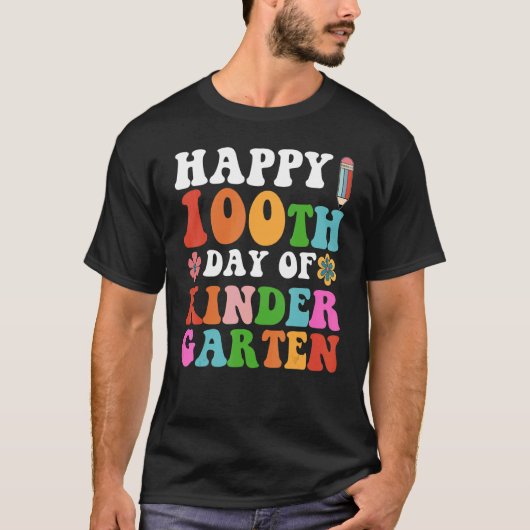 Happy 100th Day of Kindergarten Student or Teacher Tシャツ (正面)