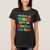 Happy 100th Day of Kindergarten Student retro shir Tシャツ (正面)