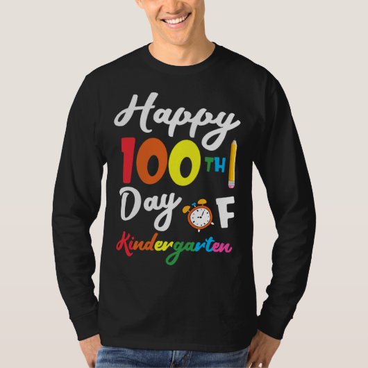 Happy 100th Day of Kindergarten Teacher & Student  Tシャツ (正面)