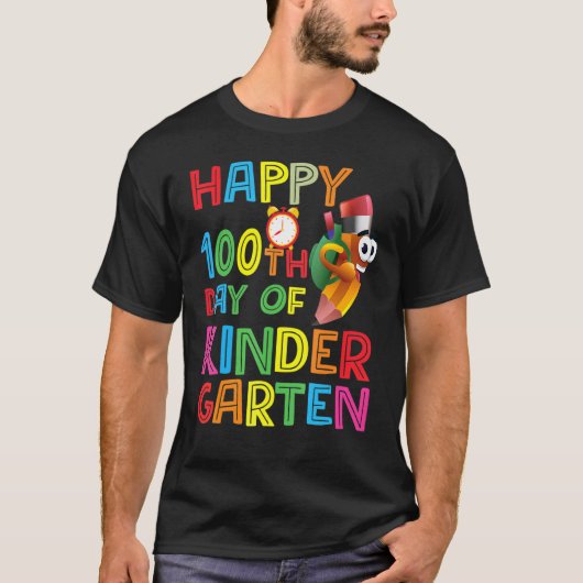 Happy 100th Day of Kindergarten Teachers or Studen Tシャツ (正面)