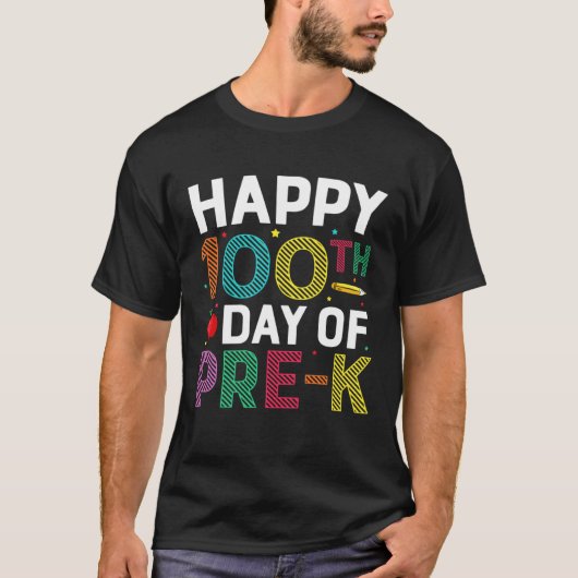 Happy 100th Day Of Pre K Teachers and Students Nov Tシャツ (正面)