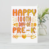 Happy 100th Day of Pre-K Wedding Thank You Card | サンキューカード (スタンド正面)