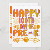 Happy 100th Day of Pre-K Wedding Thank You Card | サンキューカード (正面/裏面)