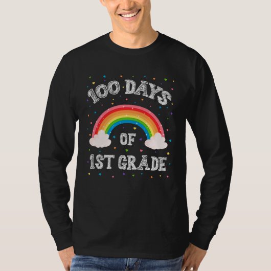 Happy 100th Day Of School 100 Days 1st Grade Rainb Tシャツ (正面)