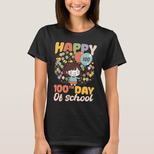 Happy 100th Day Of School 100 Days At School Tシャツ (正面)