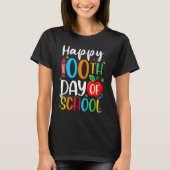 Happy 100th Day of School 100 Days Crayon_1 Tシャツ (正面)