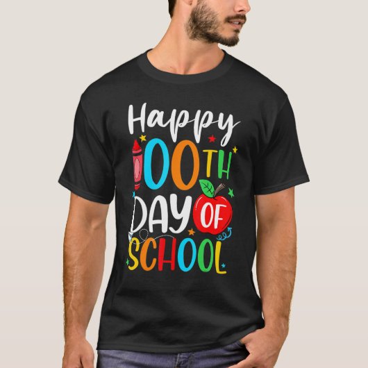 Happy 100th Day Of School 100 Days Crayon Tシャツ (正面)