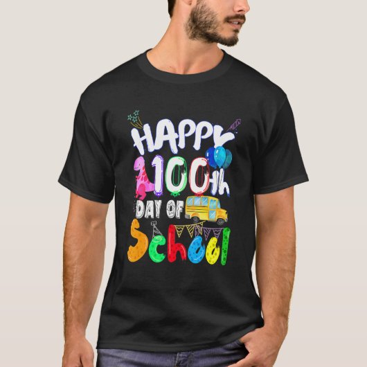 Happy 100th Day Of School  100 Days Of School Teac Tシャツ (正面)