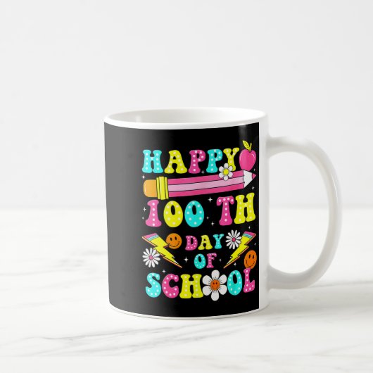 Happy 100th Day Of School 100 Days Of School Teach コーヒーマグカップ (右)