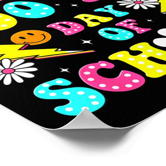 Happy 100th Day Of School 100 Days Of School Teach ポスター (角)