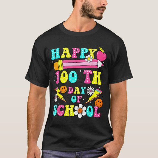 Happy 100th Day Of School 100 Days Of School Teach Tシャツ (正面)
