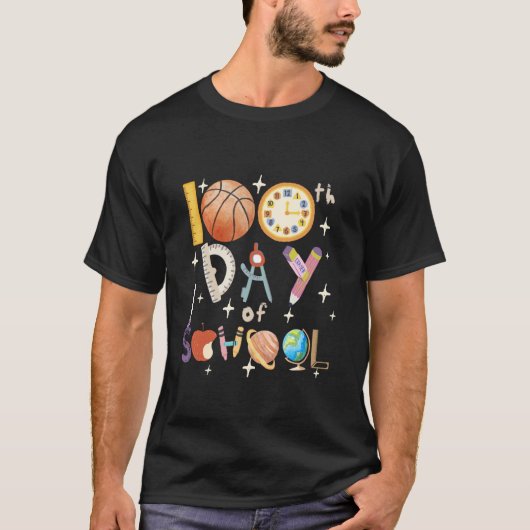 Happy 100th Day of School 100 Days of School Teach Tシャツ (正面)