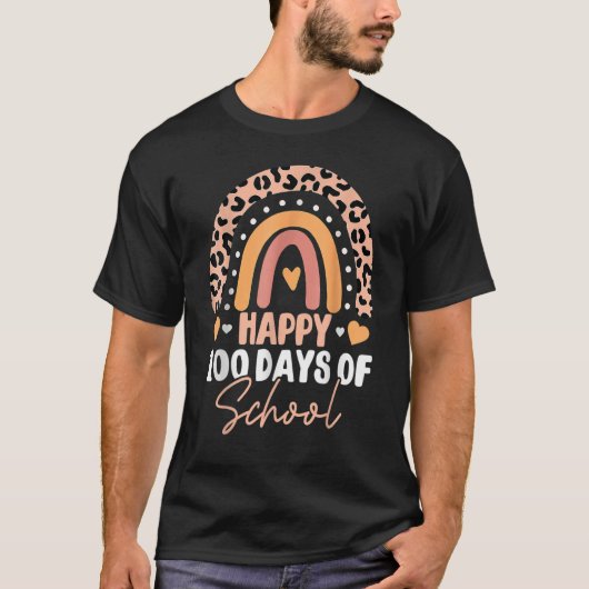 Happy 100th Day Of School 100 Days Smarter Rainbow Tシャツ (正面)