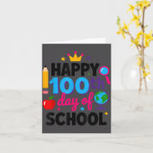 Happy 100th Day Of School 100 Days Smarter Teacher カード (黄色い花)