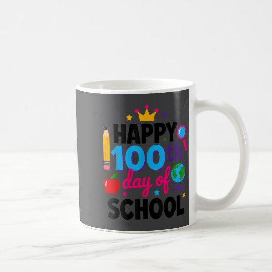 Happy 100th Day Of School 100 Days Smarter Teacher コーヒーマグカップ (右)