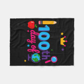 Happy 100th Day Of School 100 Days Smarter Teacher フリースブランケット (正面(横))