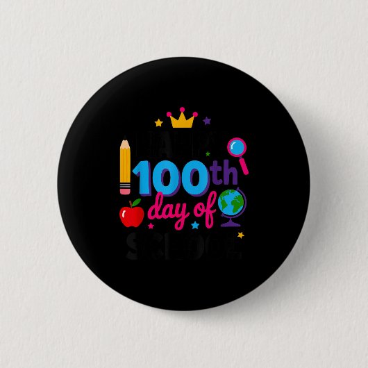 Happy 100th Day Of School 100 Days Smarter Teacher 缶バッジ (正面)