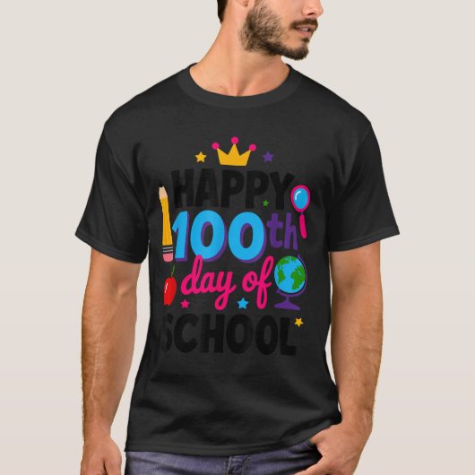 Happy 100th Day Of School 100 Days Smarter Teacher Tシャツ (正面)