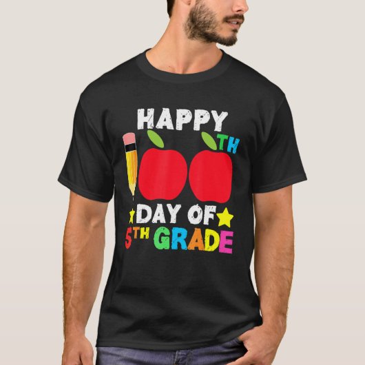 Happy 100th Day of School 5th Grade Student and Te Tシャツ (正面)