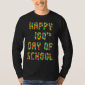 Happy 100th Day of School Build Blocks Teachers Ki Tシャツ (正面)