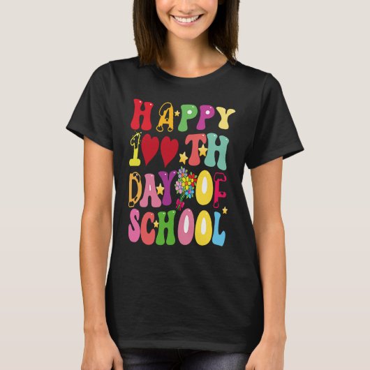 Happy 100th Day of School celebrated by students Tシャツ (正面)