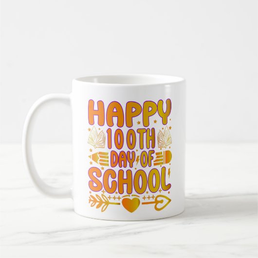Happy 100th Day of School Coffee Mug コーヒーマグカップ (左)