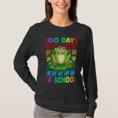 Happy 100th Day Of School Frog  Teacher Student Ki Tシャツ (正面)