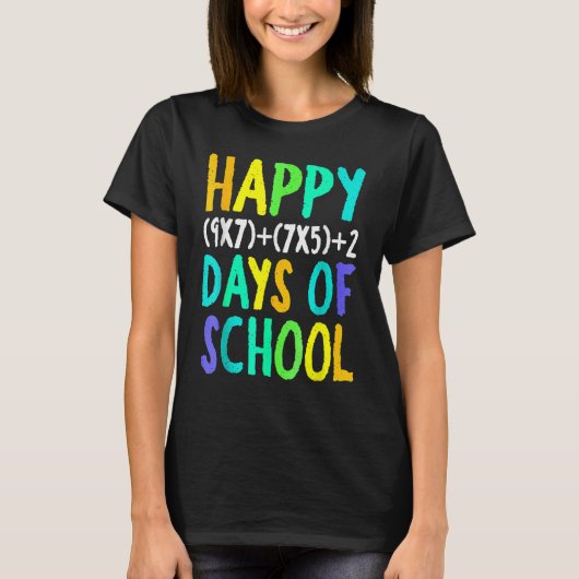 Happy 100th Day Of School Funny Math Formula Teach Tシャツ (正面)