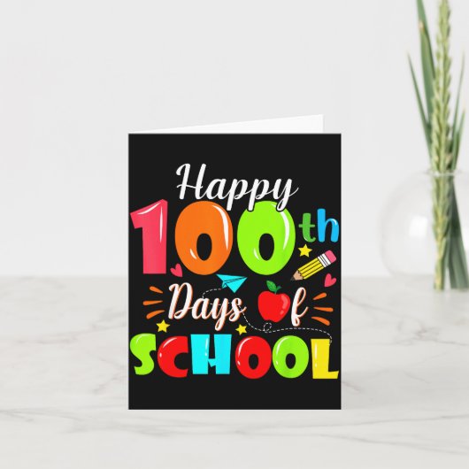 Happy 100th Day Of School Funny Teachers Sudents K カード (正面)