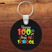 Happy 100th Day Of School Funny Teachers Sudents K キーホルダー (正面)