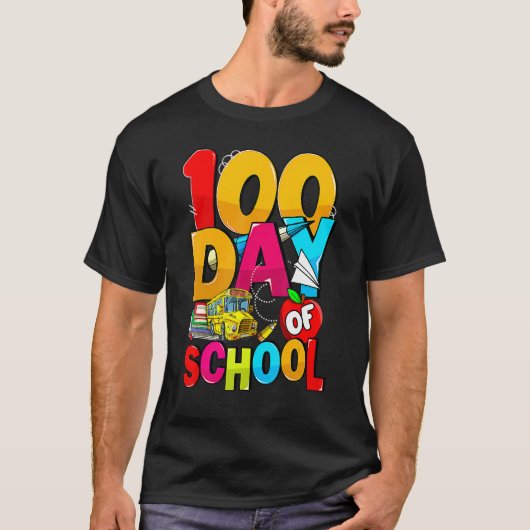 Happy 100th Day Of School Groovy 100 Days Of Schoo Tシャツ (正面)