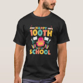 happy 100th day of school kids student teacher  2 tシャツ (正面)