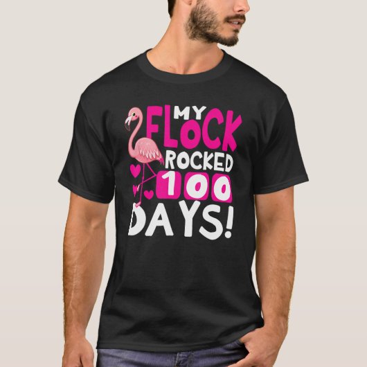 Happy 100th Day Of School My Flock Rocked 100 Days Tシャツ (正面)