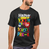 Happy 100th day Of School Pre K Teacher Student 10 Tシャツ (正面)
