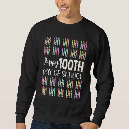 Happy 100th Day Of School Shirt Student 100 Days B スウェットシャツ (正面)