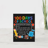 Happy 100th Day Of School Student Design, 100 Days カード (正面)