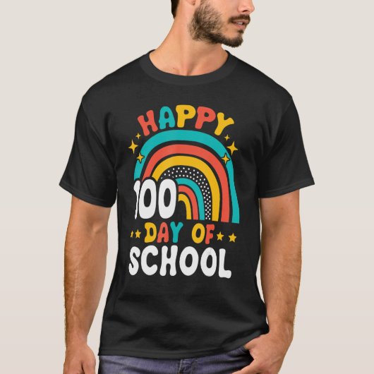 Happy 100th Day Of School Teacher Kids 100 Days Ra Tシャツ (正面)