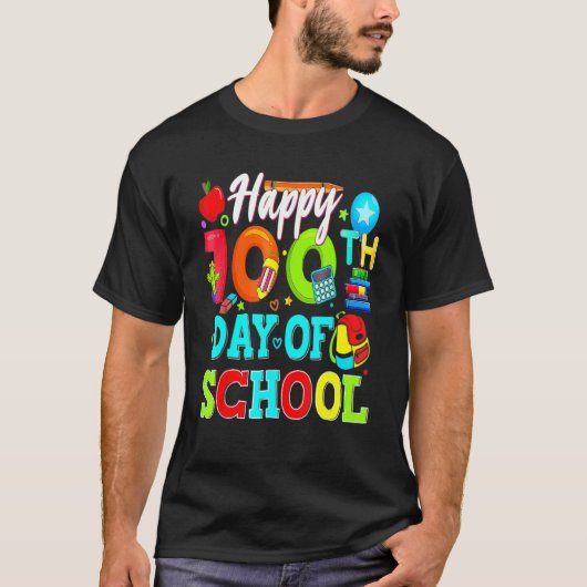 Happy 100th Day Of School Teacher Student 100 Days Tシャツ (正面)
