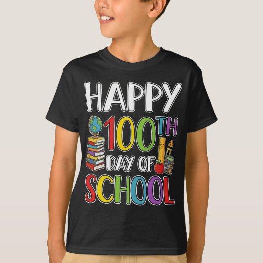 Happy 100th Day of School Teacher Student Tシャツ (正面)