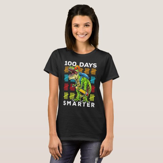 Happy 100th Day of School Teachers 100 Days Rex Tシャツ (正面フル)