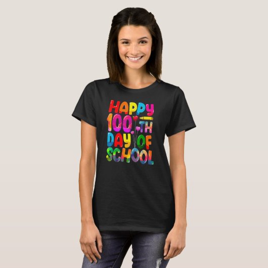 Happy 100th Day Of School Teachers Kids Child 100  Tシャツ (正面フル)
