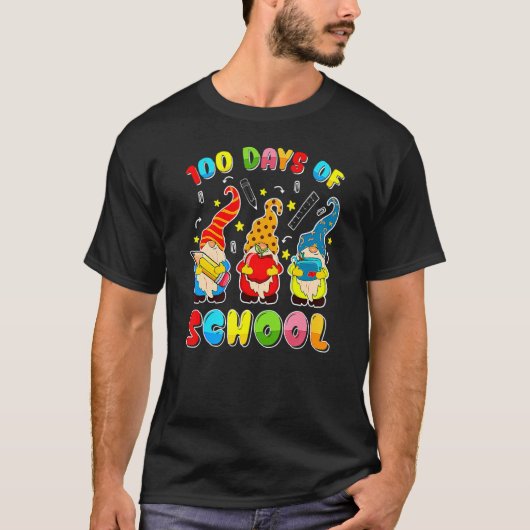 Happy 100th Day Of School Three Gnomes Virtual Tea Tシャツ (正面)